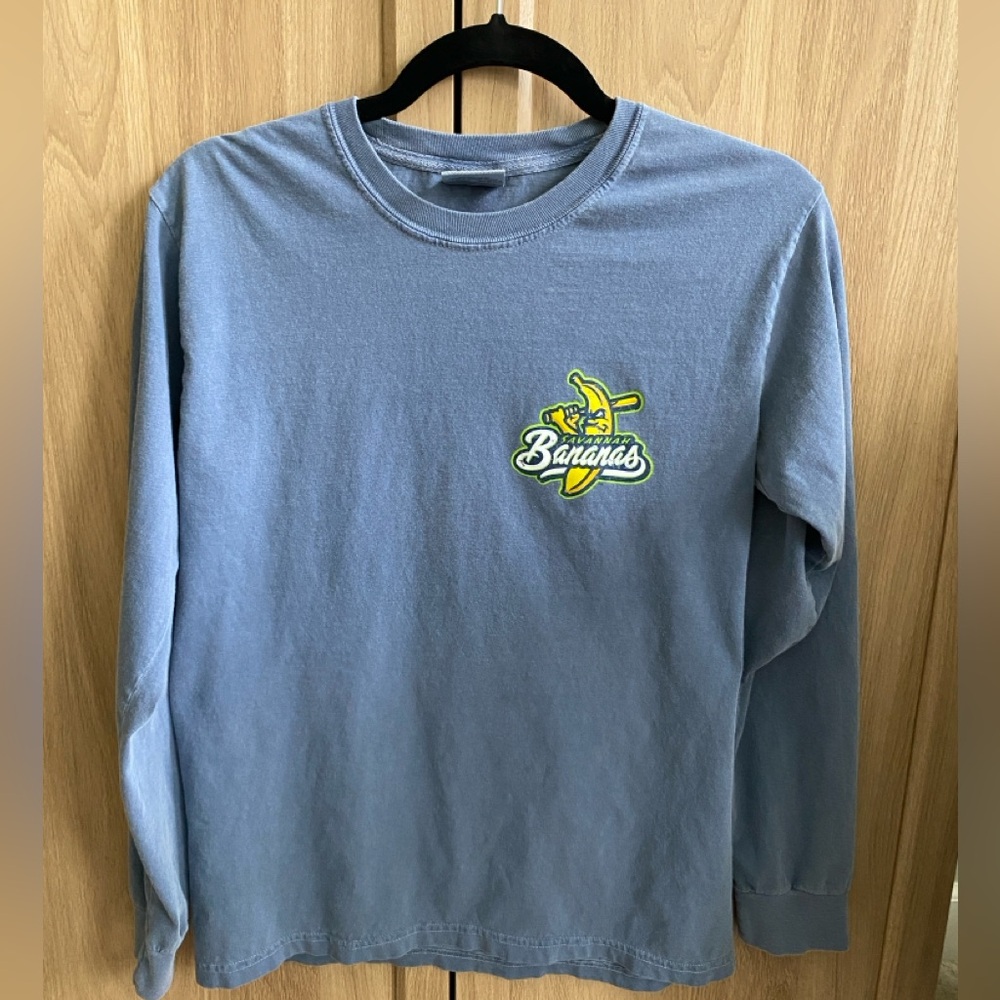 Savannah Bananas baseball long sleeve T-shirt, soft wash look, size S